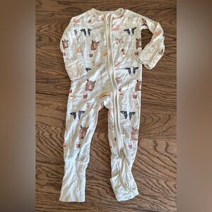 Charming Cream Animal Print Kids Footie